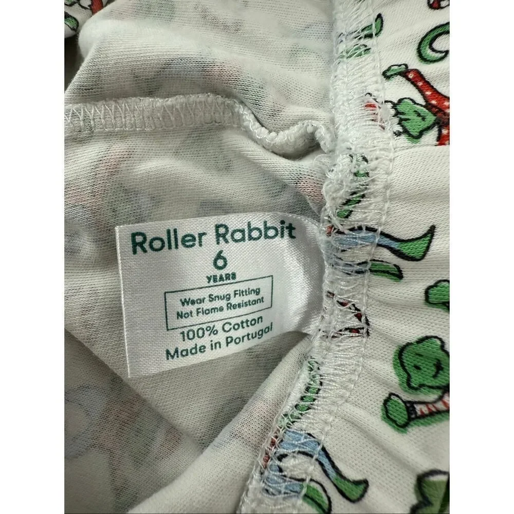 ROLLER RABBIT Kids Merry Monkey Christmas Pajamas - 100% Pima Cotton - Flawed;RE